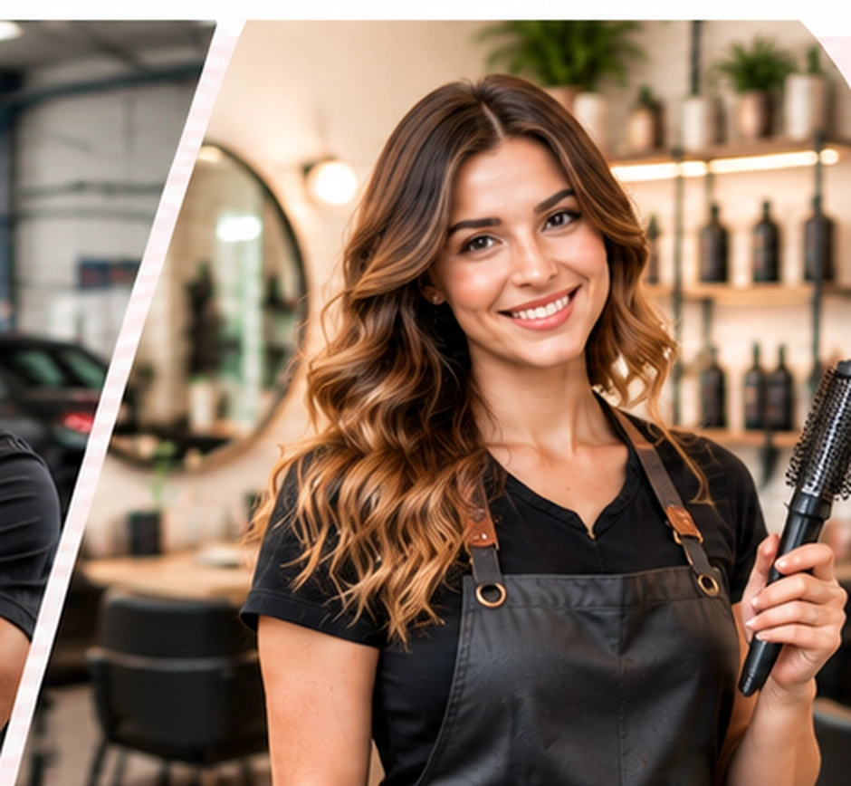 Peluquera profesional en su salón